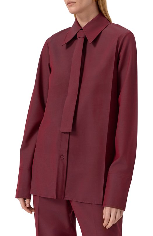 Шерстяная рубашка Jil Sander J03DL0196-J40220 Бордовый  J03DL0196-J40220 Фото 3