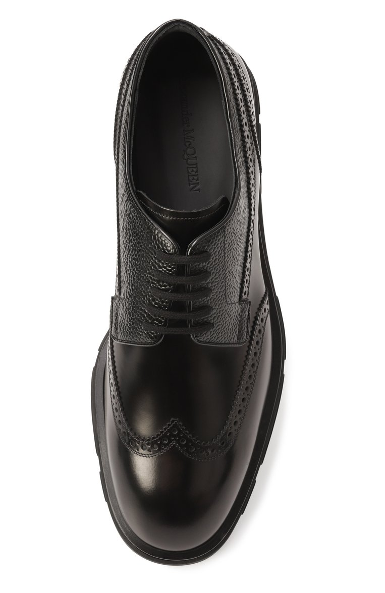 Мужские кожаные дерби ALEXANDER MCQUEEN черного цвета, арт. 750388WIDW1 1000 | Фото 6 (Материал внешний: Натуральная кожа; Материал внутренний: Натуральная кожа; Стили: Классический; Мужское Кросс-КТ: Броги-обувь; Нос: Не проставлено)