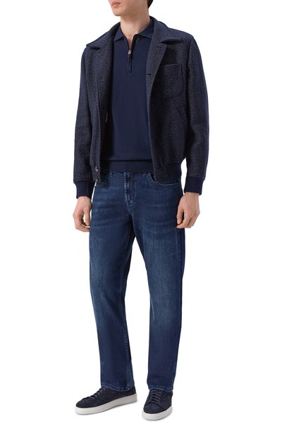 Хлопковое поло CANALI темно-синего цвета по цене 55350 руб., арт. C1165/MK02460, фото 2 Хлопковое поло CANALI, арт. C1165/MK02460, фото 2