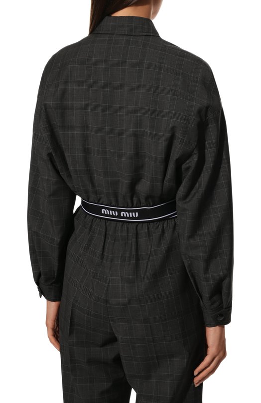Шерстяной бомбер Miu Miu ML830-10KS-F0480 Серый  ML830-10KS-F0480 Фото 4
