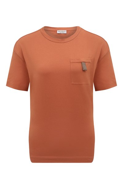Женская хлопковая футболка BRUNELLO CUCINELLI, арт. MPA45BK400