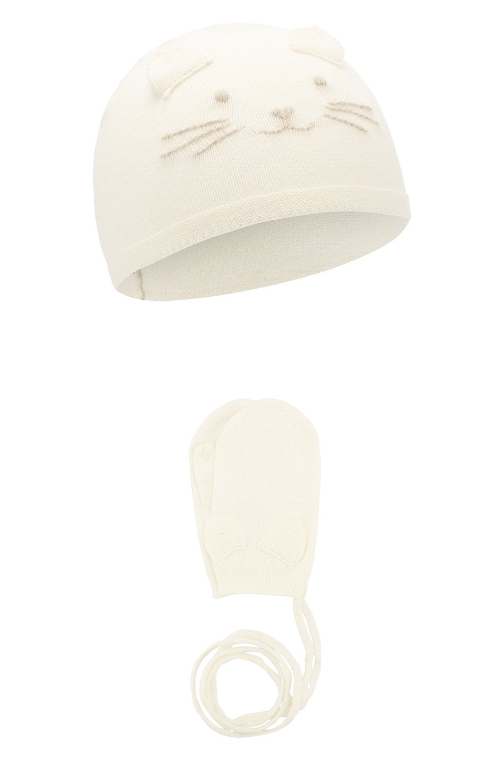 Комплект из шапки и варежек TARTINE ET CHOCOLAT бежевого цвета по цене 8250 руб., арт. TP90021, фото 1 Комплект из шапки и варежек TARTINE ET CHOCOLAT, арт. TP90021, фото 1