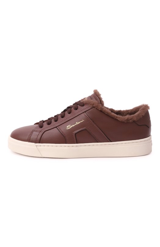 Кожаные кеды Santoni WBGG61419PNNPXWL Коричневый  WBGG61419PNNPXWL Фото 4
