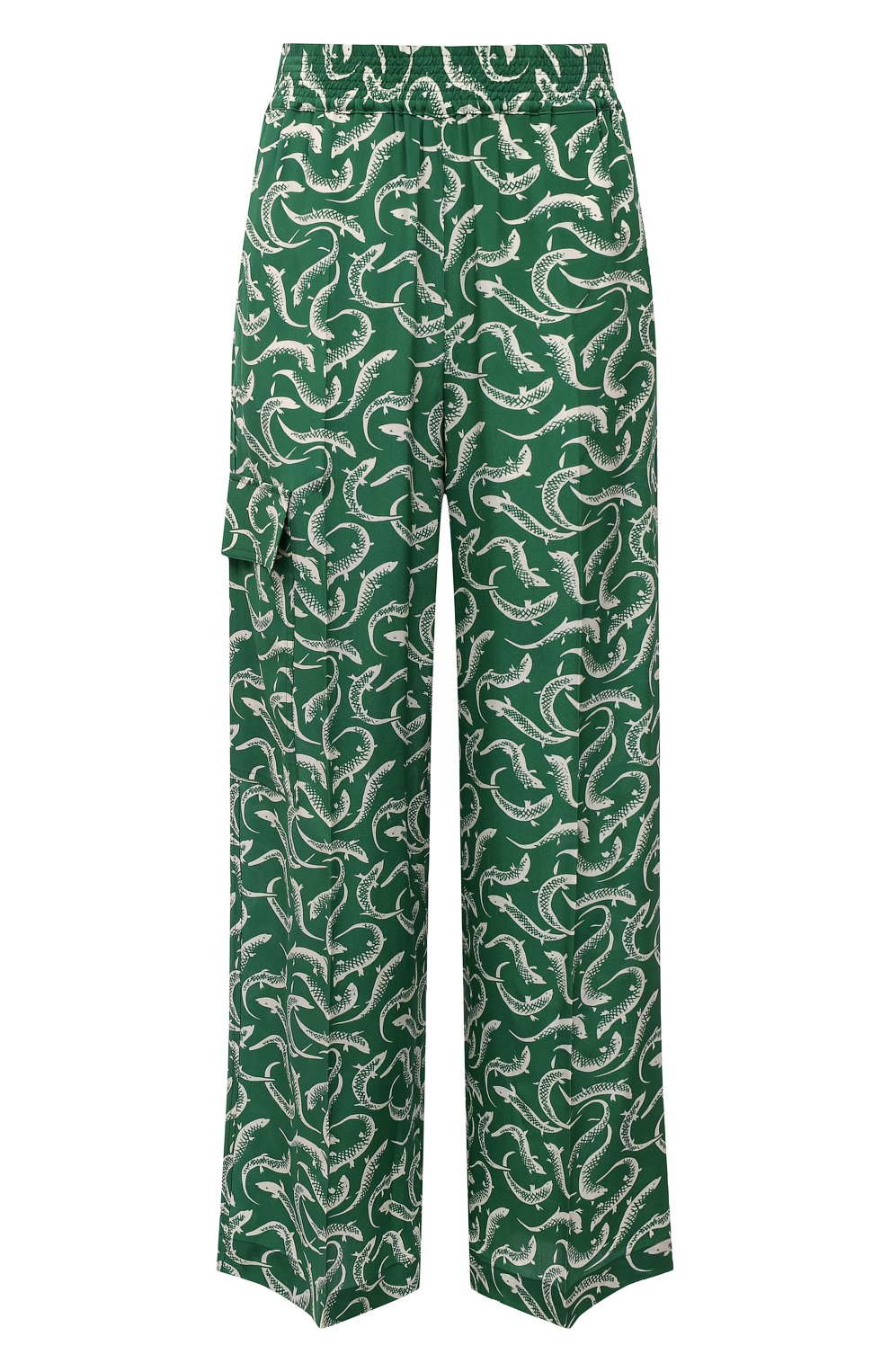 Шелковые брюки VICTORIA BECKHAM зеленого цвета по цене 71650 руб., арт. 1122WTR003312B, фото 1 Шелковые брюки VICTORIA BECKHAM, арт. 1122WTR003312B, фото 1