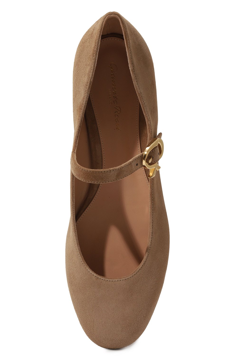 Замшевые балетки mary ribbon 05 GIANVITO ROSSI, арт. G22164.05CU0.CAMCAML, фото 6