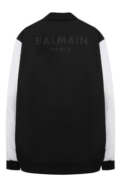 Детского бомбер BALMAIN черного цвета, арт. BU2P27 | Фото 2 (Материал сплава: Проставлено; Рукава: Длинные; Драгоценные камни: Проставлено; Материал подклада: Синтетический материал; Материал внешний: Синтетический материал; Кросс-КТ: бомбер, Демисезон; Ростовка одежда: 8 лет | 128 см, 10 - 11 лет | 140 - 146см, 12 лет | 152 см, 13 - 15 лет | 158 см)