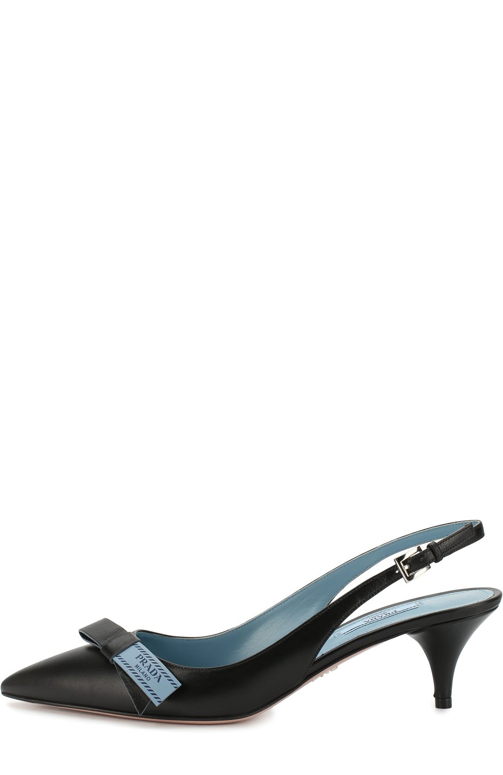 Кожаные туфли с ремешком на каблуке kitten heel PRADA, арт. 1I375I-11-F0002-55, фото 3