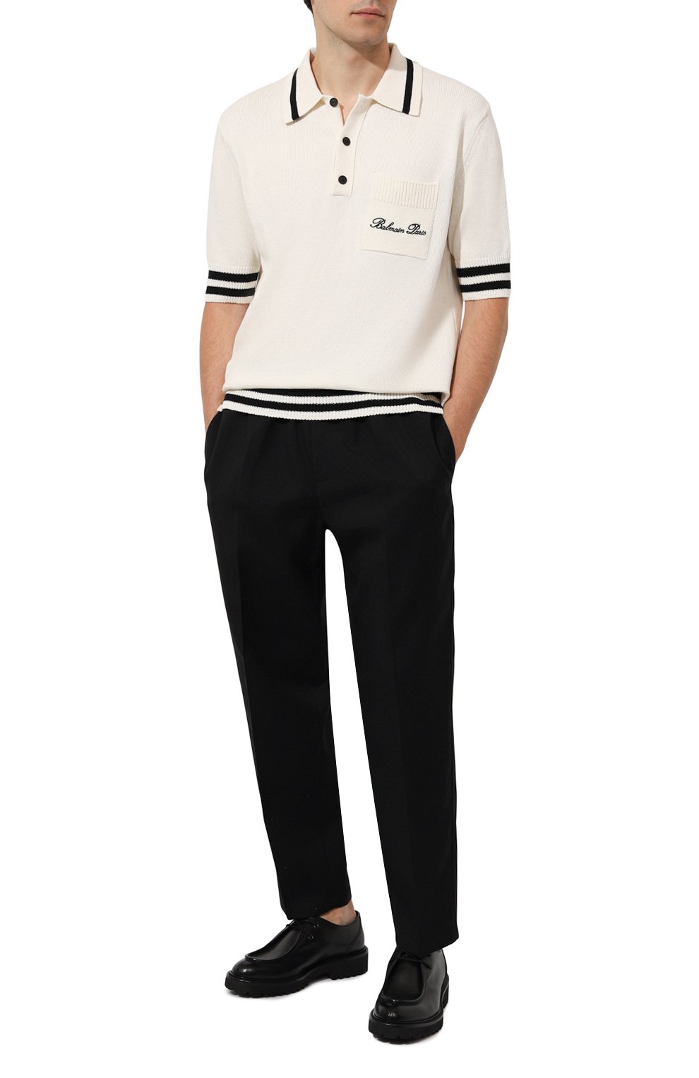 Поло BALMAIN кремового цвета по цене 105000 руб., арт. CH1GB045/KF96, фото 2 Поло BALMAIN, арт. CH1GB045/KF96, фото 2