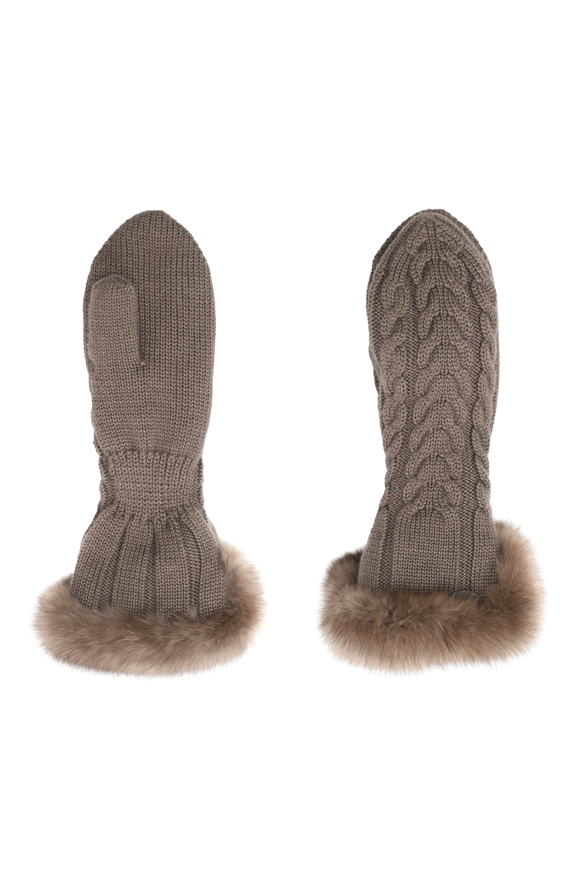 Утепленные варежки с отделкой из соболя BLACK SABLE темно-бежевого цвета по цене 125000 руб., арт. BS-47V15, фото 2 Утепленные варежки с отделкой из соболя BLACK SABLE, арт. BS-47V15, фото 2