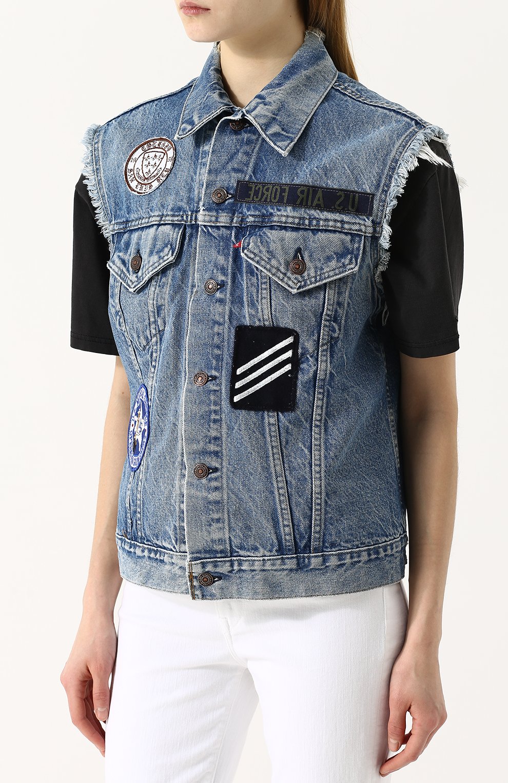 Джинсовый жилет с потертостями и бахромой ICONS OF CALIFORNIA, арт. PDVT_PS18, фото 3