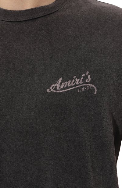 Хлопковая футболка AMIRI темно-серого цвета по цене 68300 руб., арт. AMJYTE1097, фото 5 Хлопковая футболка AMIRI, арт. AMJYTE1097, фото 5