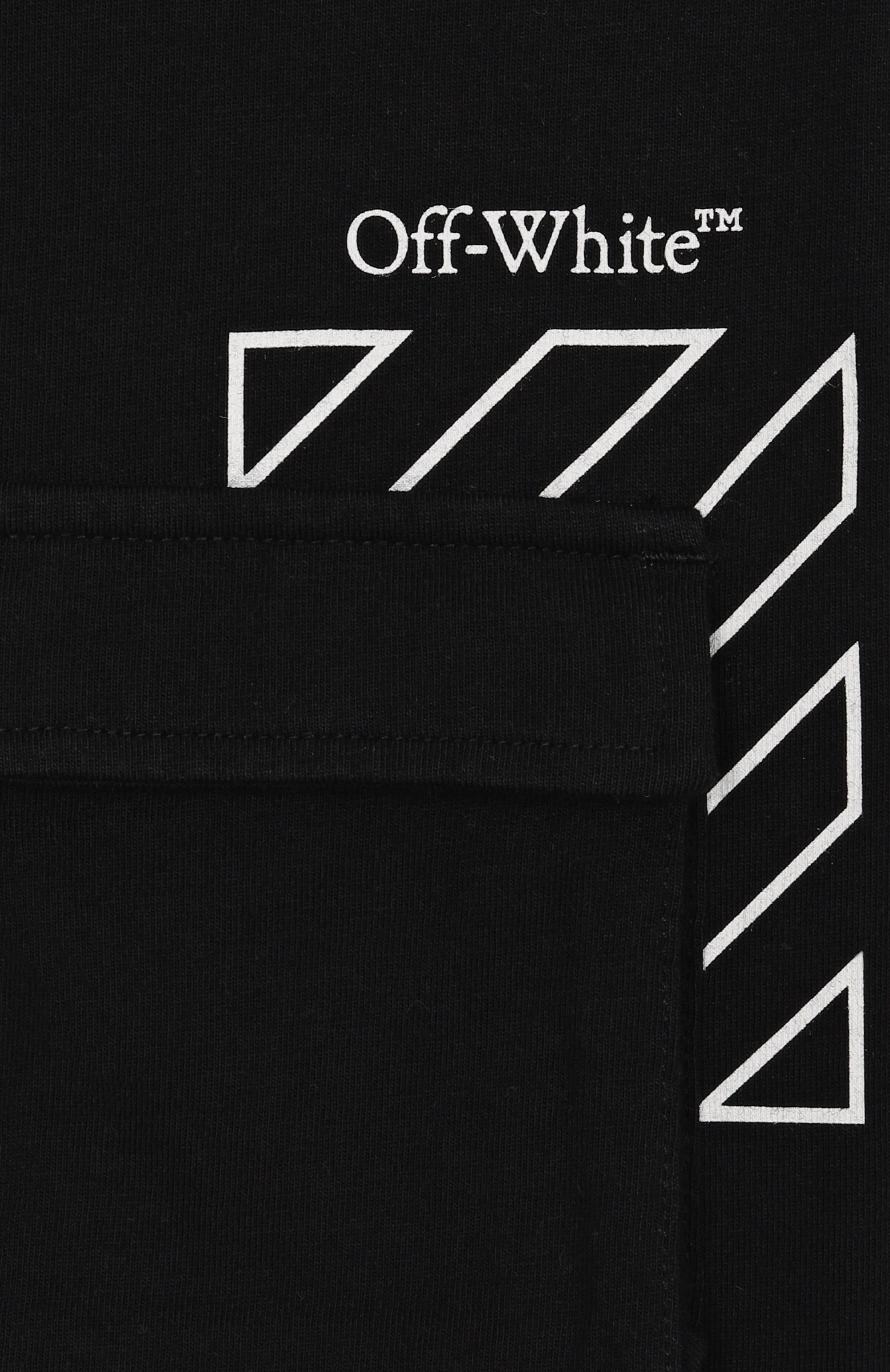 Хлопковая футболка OFF-WHITE черного цвета по цене 13050 руб., арт. 0BAA016S25JER001/4-12, фото 3 Хлопковая футболка OFF-WHITE, арт. 0BAA016S25JER001/4-12, фото 3