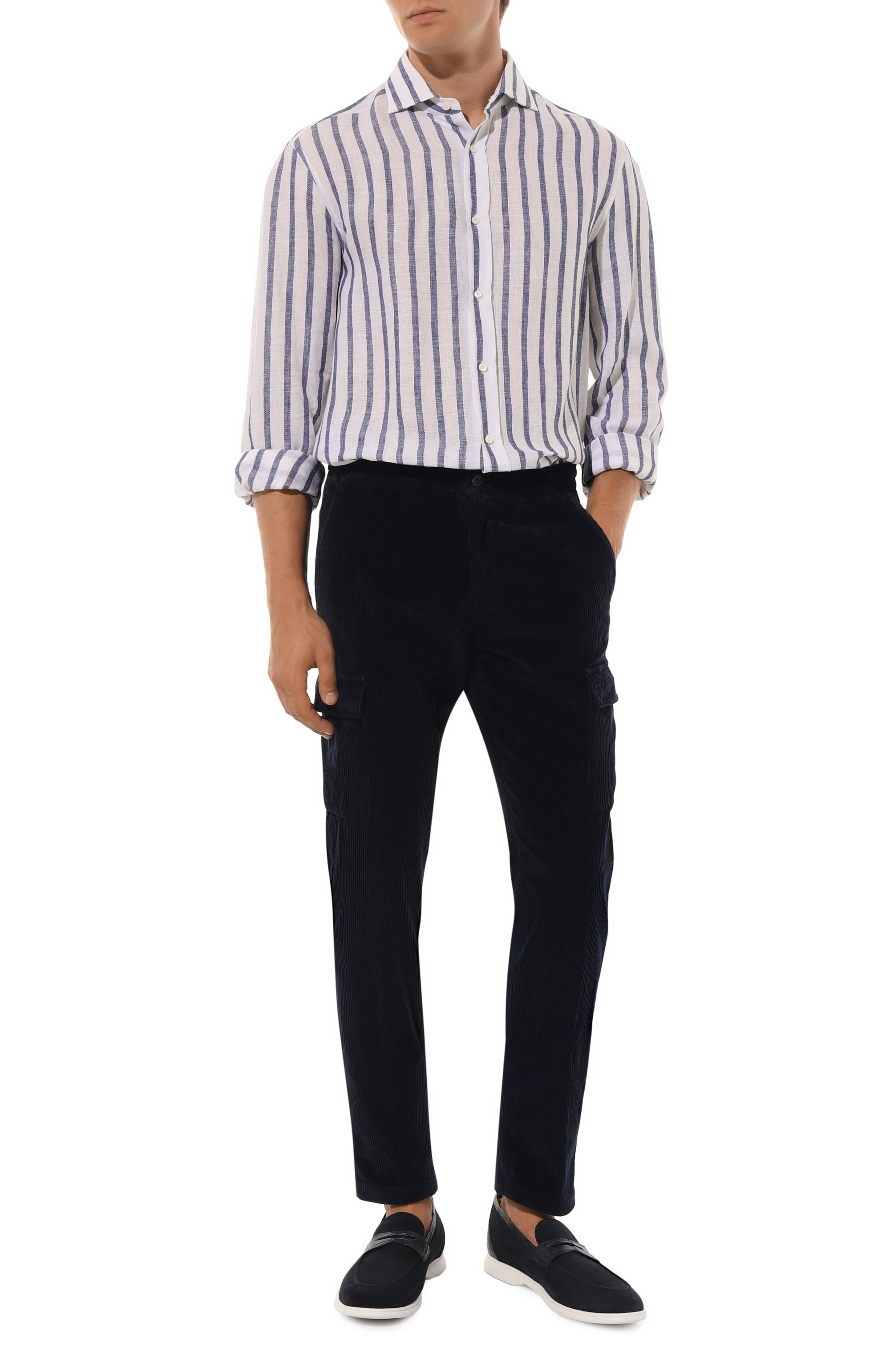 Замшевые пенни-лоферы с отделкой из кожи аллигатора KITON, арт. USSA075N00978, фото 2