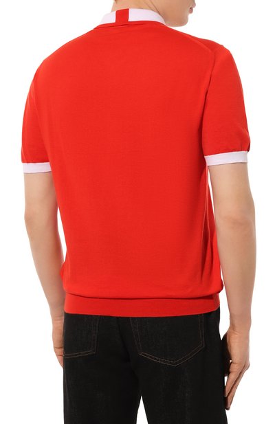Хлопковое поло KITON красного цвета по цене 129000 руб., арт. UMK0571V1, фото 4 Хлопковое поло KITON, арт. UMK0571V1, фото 4