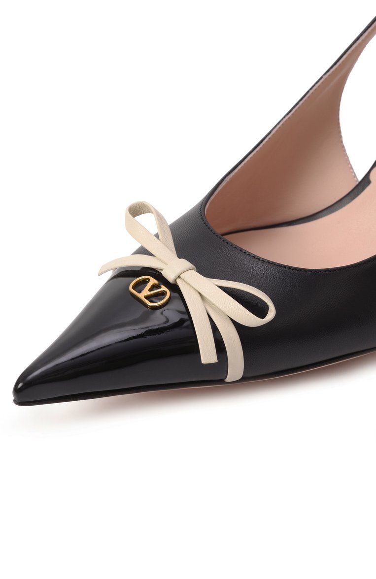 Женские кожаные туфли bepointy 80 VALENTINO черного цвета, арт. 6W2S0LQ1/DAL | Фото 7 (Материал внутренний: Натуральная кожа; Каблук высота: Высокий; Подошва: Плоская; Материал внешний: Натуральная кожа; Каблук тип: Шпилька; Женское Кросс-КТ: Слингбэки)