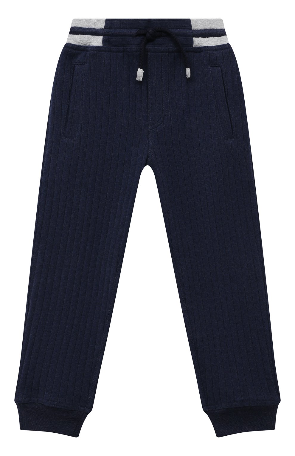 Хлопковые джоггеры BRUNELLO CUCINELLI темно-синего цвета по цене 44000 руб., арт. BTU20E339A, фото 1 Хлопковые джоггеры BRUNELLO CUCINELLI, арт. BTU20E339A, фото 1