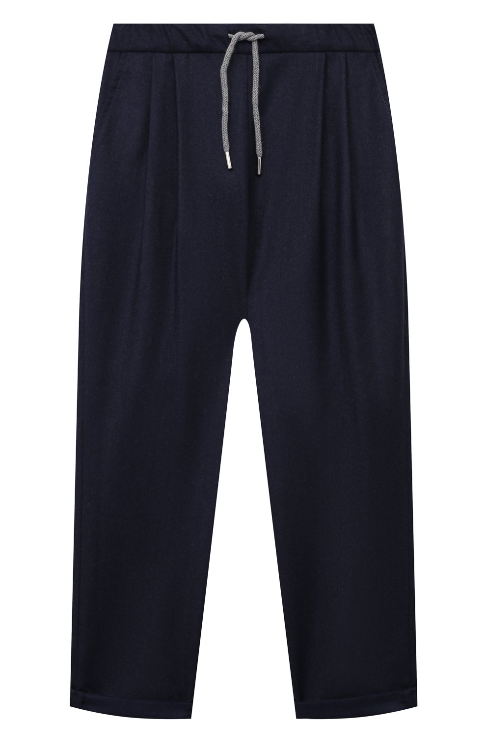 Шерстяные брюки BRUNELLO CUCINELLI темно-синего цвета по цене 45550 руб., арт. BE226P113B, фото 1 Шерстяные брюки BRUNELLO CUCINELLI, арт. BE226P113B, фото 1