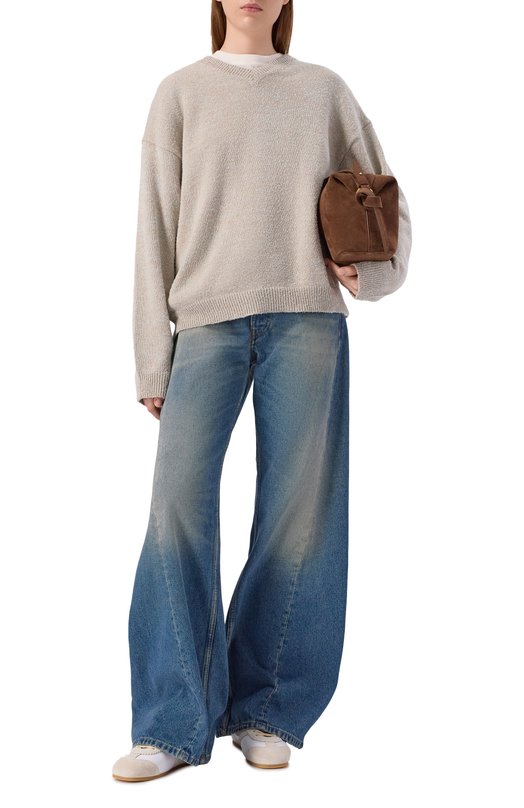 Кожаные кеды Dries Van Noten 011721-117-001 Бежевый  011721-117-001 Фото 3