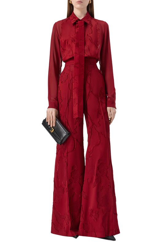 Блузка из вискозы и шерсти Elie Saab SH082NP25/VI004 Красный  SH082NP25/VI004 Фото 2