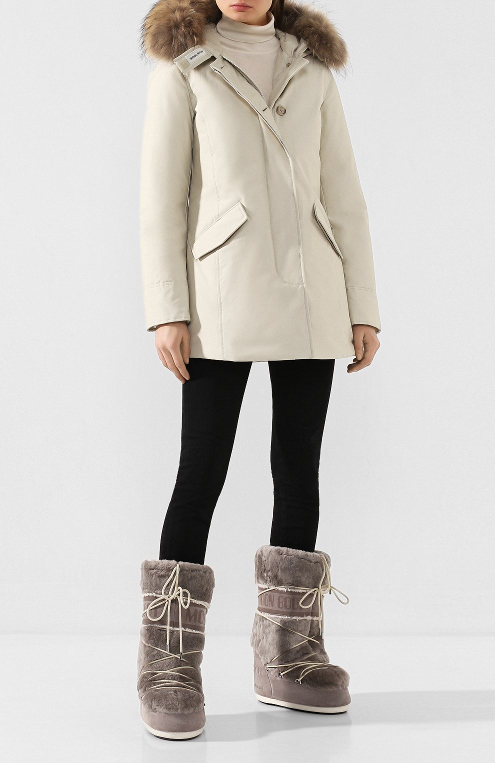 Замшевые сапоги yves salomon x moon boot YVES SALOMON, арт. 20WAC703XXMERL, фото 2