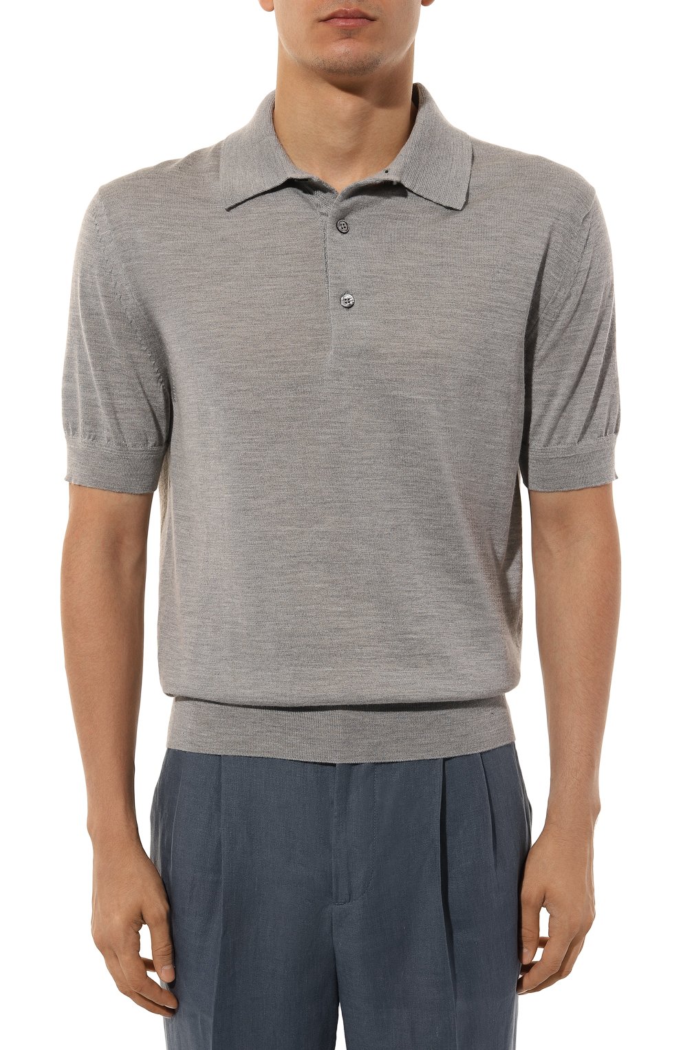 Поло из кашемира и шелка TOM FORD серого цвета по цене 112000 руб., арт. TFKC32/BZH99, фото 3 Поло из кашемира и шелка TOM FORD, арт. TFKC32/BZH99, фото 3