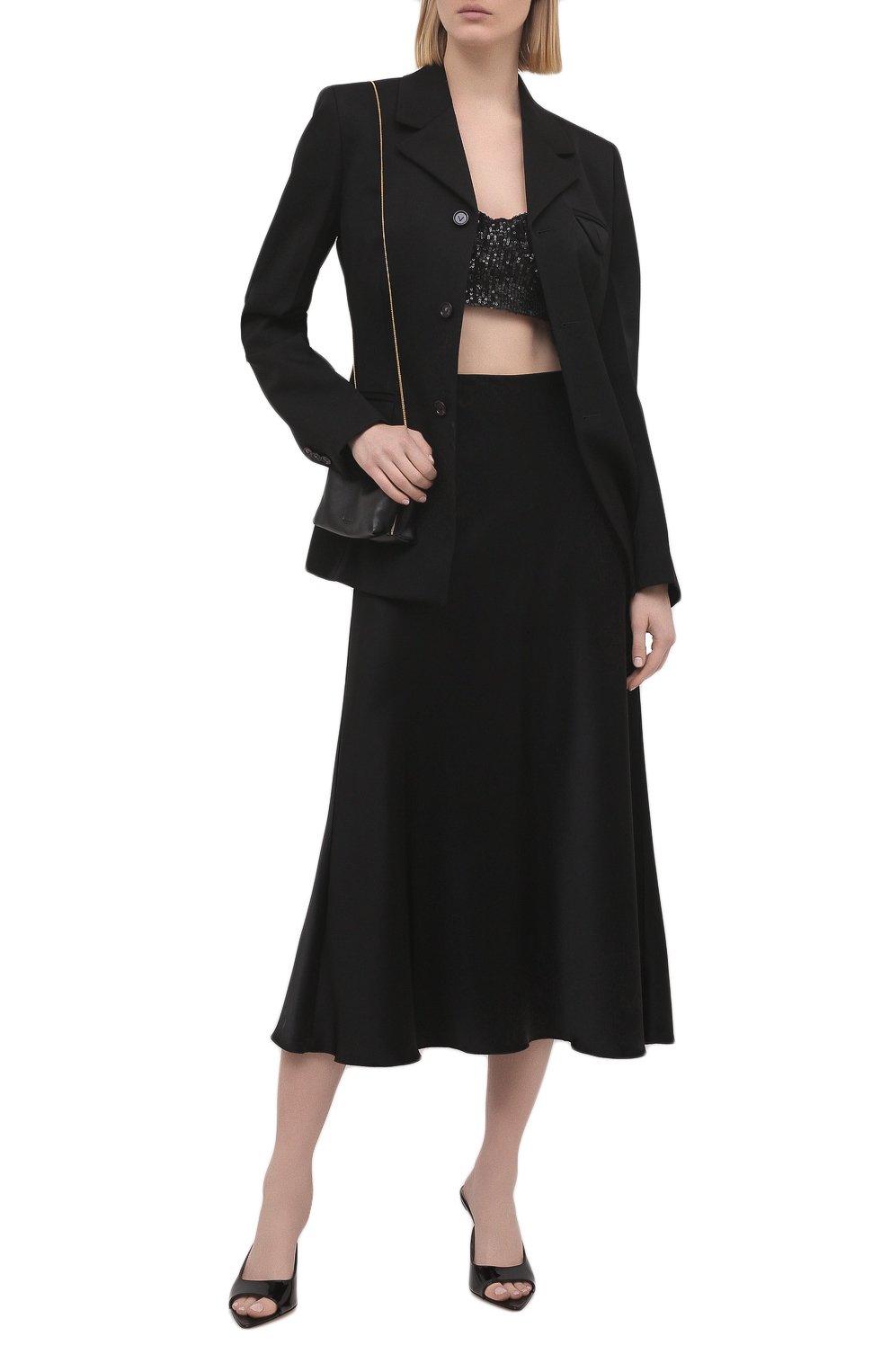 Топ с пайетками IN THE MOOD FOR LOVE черного цвета по цене 44350 руб., арт. UNA BUSTIER T0P, фото 2 Топ с пайетками IN THE MOOD FOR LOVE, арт. UNA BUSTIER T0P, фото 2