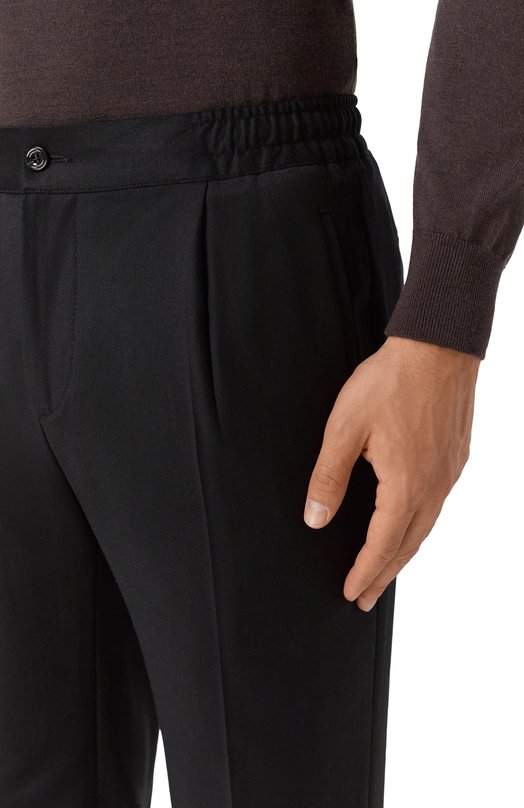 Шерстяные брюки Kiton UPN01K0124G08 Чёрный  UPN01K0124G08 Фото 5