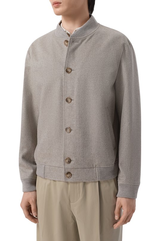 Шерстяной бомбер 12 STOREEZ 135900 Серый  135900 Фото 3