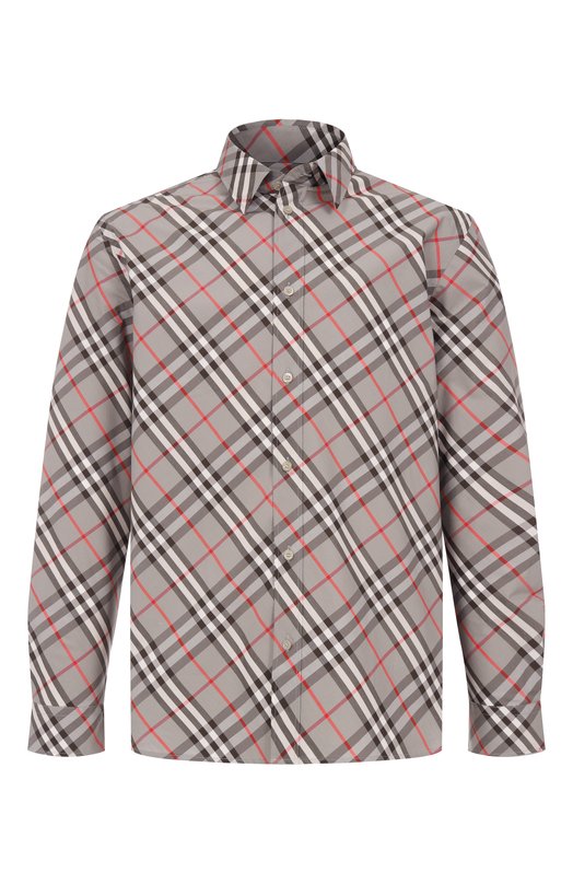 Хлопковая рубашка Burberry 8113533 Серый 8113533