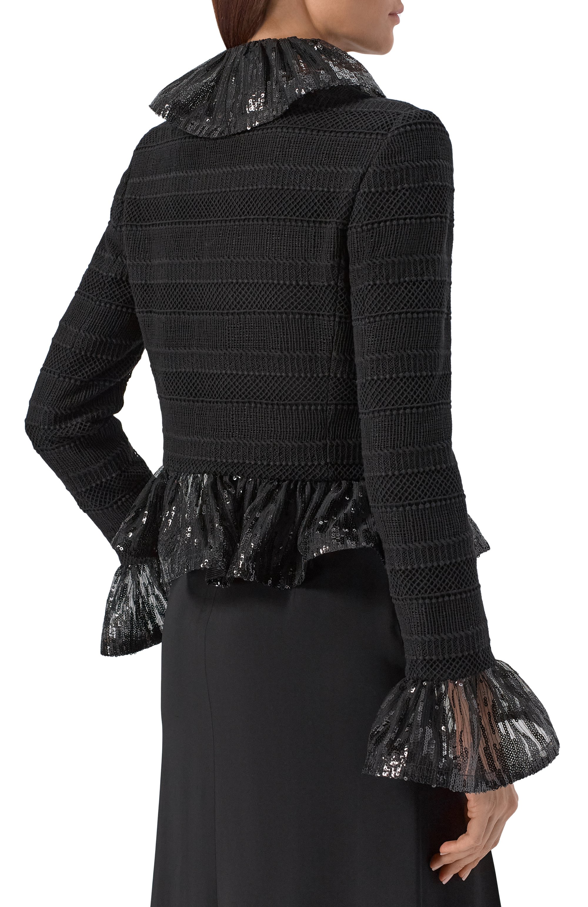 Жакет с отделкой пайетками ELIE SAAB, арт. J0165NF25PAM01, фото 4