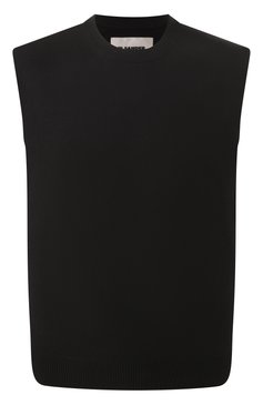 Мужской жилет из кашемира и хлопка JIL SANDER черного цвета, арт. J23FB0101/J13271 | Фото 1 (Материал внешний: Шерсть, Кашемир, Хлопок; Длина (верхняя одежда): Короткие; Мужское Кросс-КТ: Жилет-одежда; Стили: Минимализм)