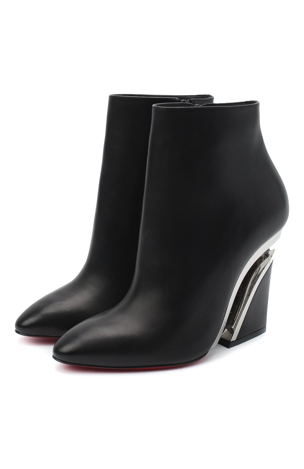 Кожаные ботильоны leviti 100  CHRISTIAN LOUBOUTIN, арт. levitibootie 100 calf/metal-plex zeppa, фото 1