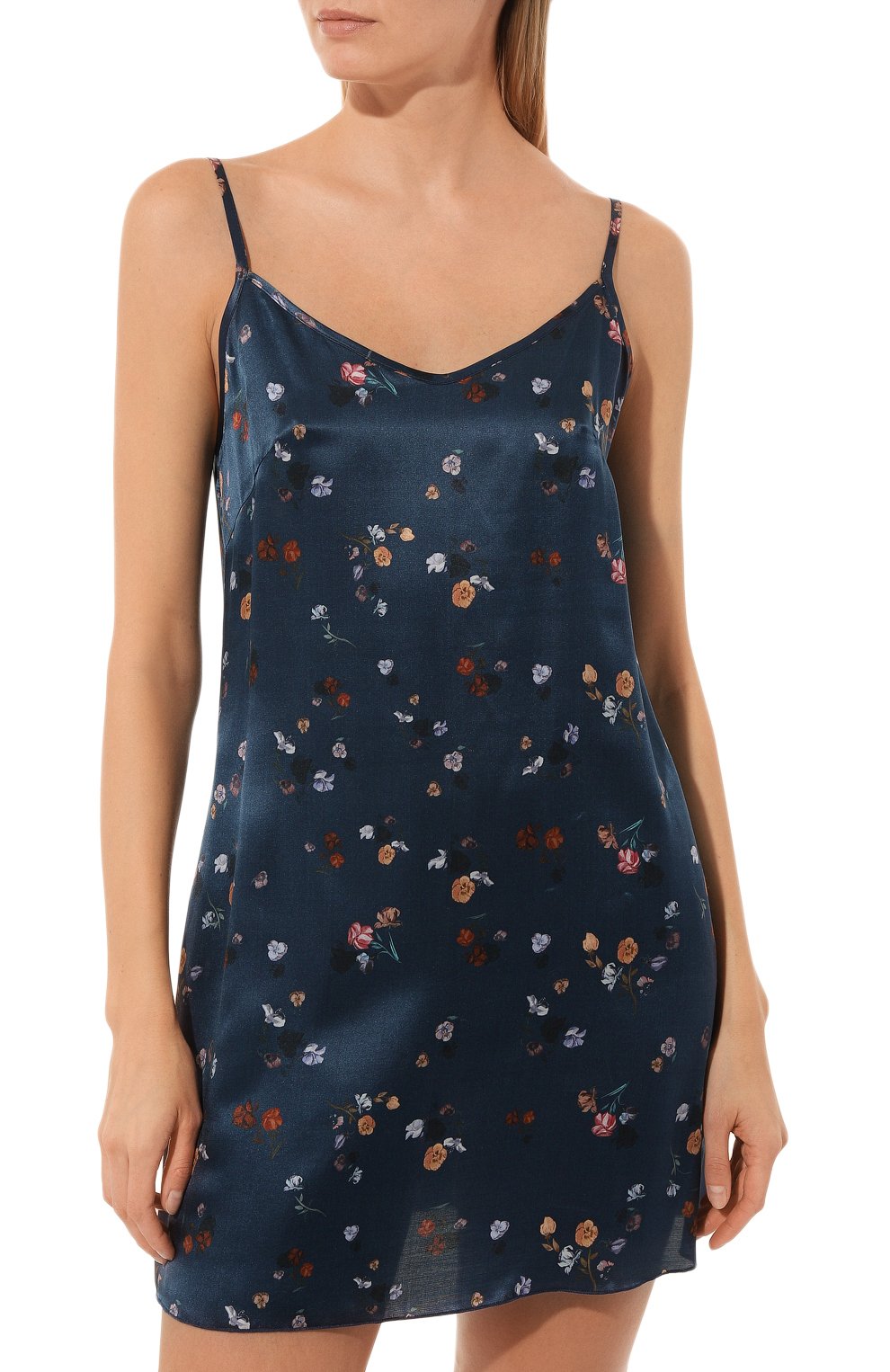 Сорочка из шелка и хлопка ANY WOWZERS синего цвета по цене 18900 руб., арт. LARA01-SLPS-BFL, фото 3 Сорочка из шелка и хлопка ANY WOWZERS, арт. LARA01-SLPS-BFL, фото 3