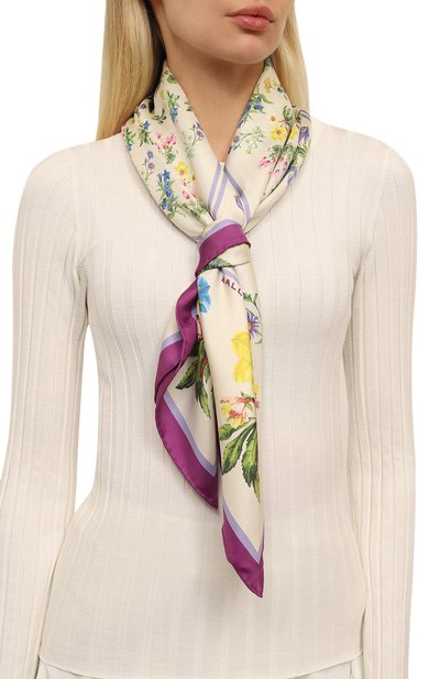 Шелковый платок BALLY кремового цвета по цене 31700 руб., арт. WSC03N/SE151, фото 2 Шелковый платок BALLY, арт. WSC03N/SE151, фото 2