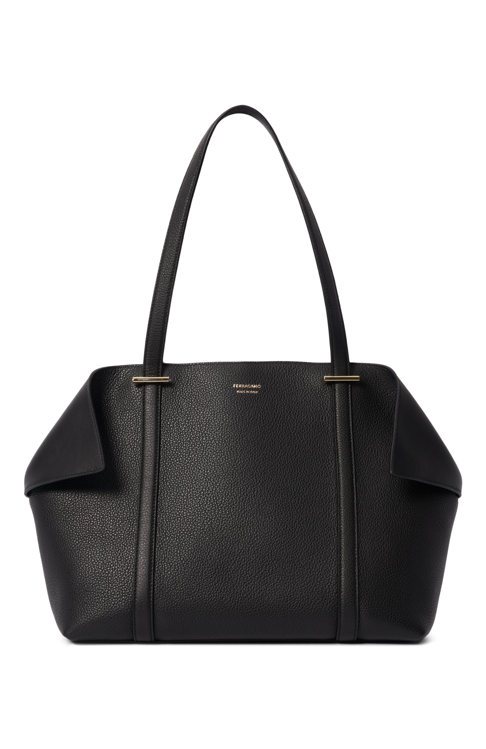 Сумка-тоут folded medium FERRAGAMO черного цвета по цене 190500 руб., арт. 21A580/789576, фото 1 Сумка-тоут folded medium FERRAGAMO, арт. 21A580/789576, фото 1