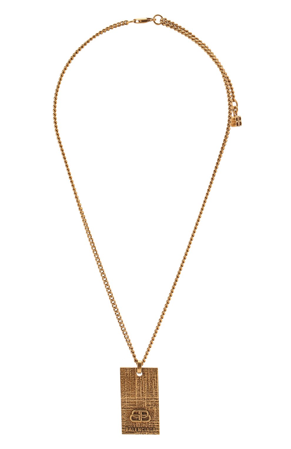 Кулон на цепочке bb BALENCIAGA золотого цвета по цене 44800 руб., арт. 593538/TZ99J, фото 1 Кулон на цепочке bb BALENCIAGA, арт. 593538/TZ99J, фото 1