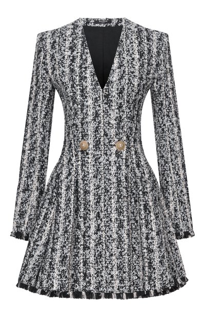 Женское твидовое платье BALMAIN, арт. HF1R9463/XM15
