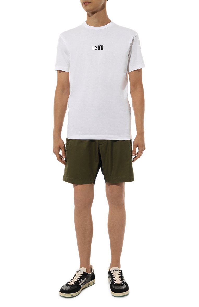 Мужская хлопковая футболка DSQUARED2 белого цвета, арт. S79GC0010/S23009/174/0UTLET AW22-23 | Фото 2 (Рукава: Короткие; Длина (для топов): Стандартные; Материал внешний: Хлопок; Принт: Без принта; Стили: Кэжуэл; Мужское Кросс-КТ: Футболка-одежда; Кросс-КТ: Джерси; Автоматизация состава: Проставлено; Автоматизация ТО: Проставлено; Детали: Декор)