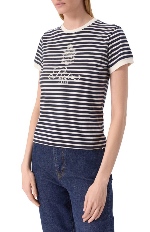 Хлопковая футболка FRAME x Ritz Paris Frame Denim WP25JTE006 Синий  WP25JTE006 Фото 3