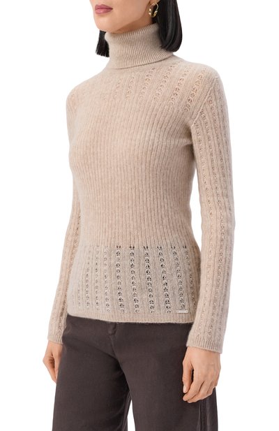 Свитер из кашемира и шелка KITON бежевого цвета по цене 166500 руб., арт. D6071530179, фото 3 Свитер из кашемира и шелка KITON, арт. D6071530179, фото 3