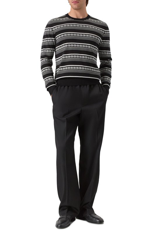 Шелковый джемпер Dolce & Gabbana GXX02T/JBSN4 Чёрно-белый  GXX02T/JBSN4 Фото 2