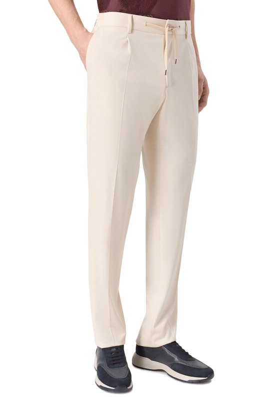 Шерстяные брюки Stefano Ricci M1T6100130/MA0033_001 Кремовый  M1T6100130/MA0033_001 Фото 3