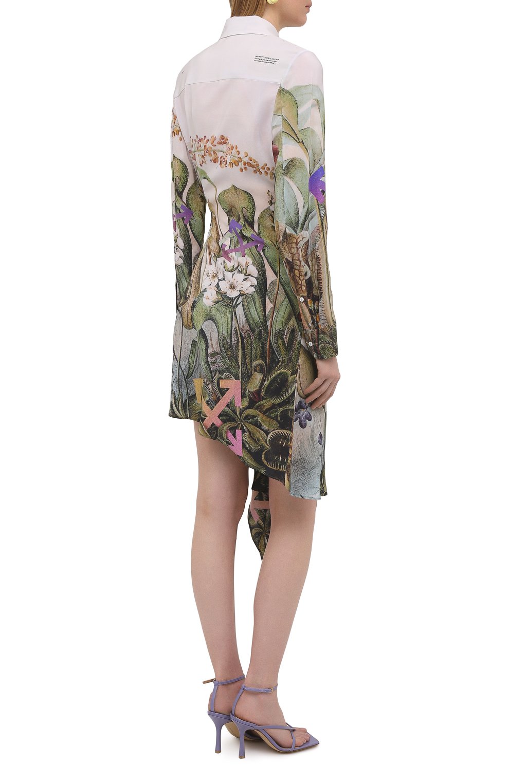 Шелковое платье OFF-WHITE, арт. 0WDB325S21FAB005, фото 4