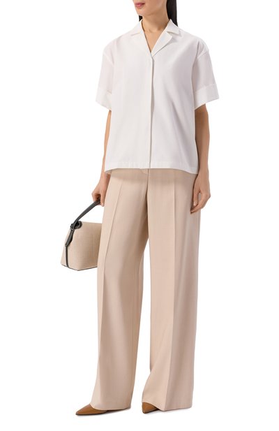 Брюки из вискозы MSGM светло-бежевого цвета по цене 47950 руб., арт. 4041MDP25/267127, фото 2 Брюки из вискозы MSGM, арт. 4041MDP25/267127, фото 2