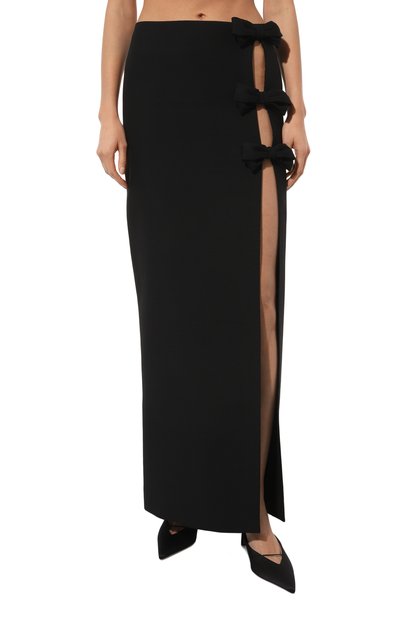 Шерстяная юбка VALENTINO черного цвета по цене 391000 руб., арт. 3B3RAA651CF, фото 3 Шерстяная юбка VALENTINO, арт. 3B3RAA651CF, фото 3