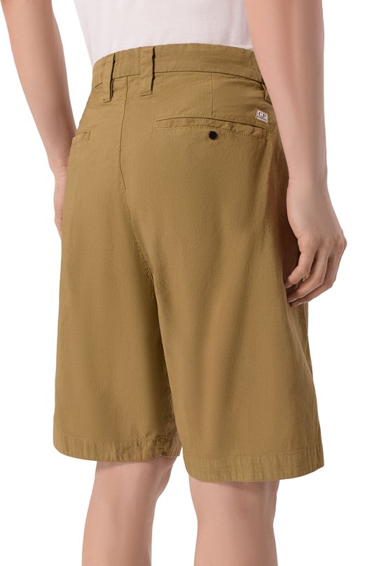 Шорты из хлопка и льна C.P. Company 20CMBE252A/110658G Хаки  20CMBE252A/110658G Фото 4