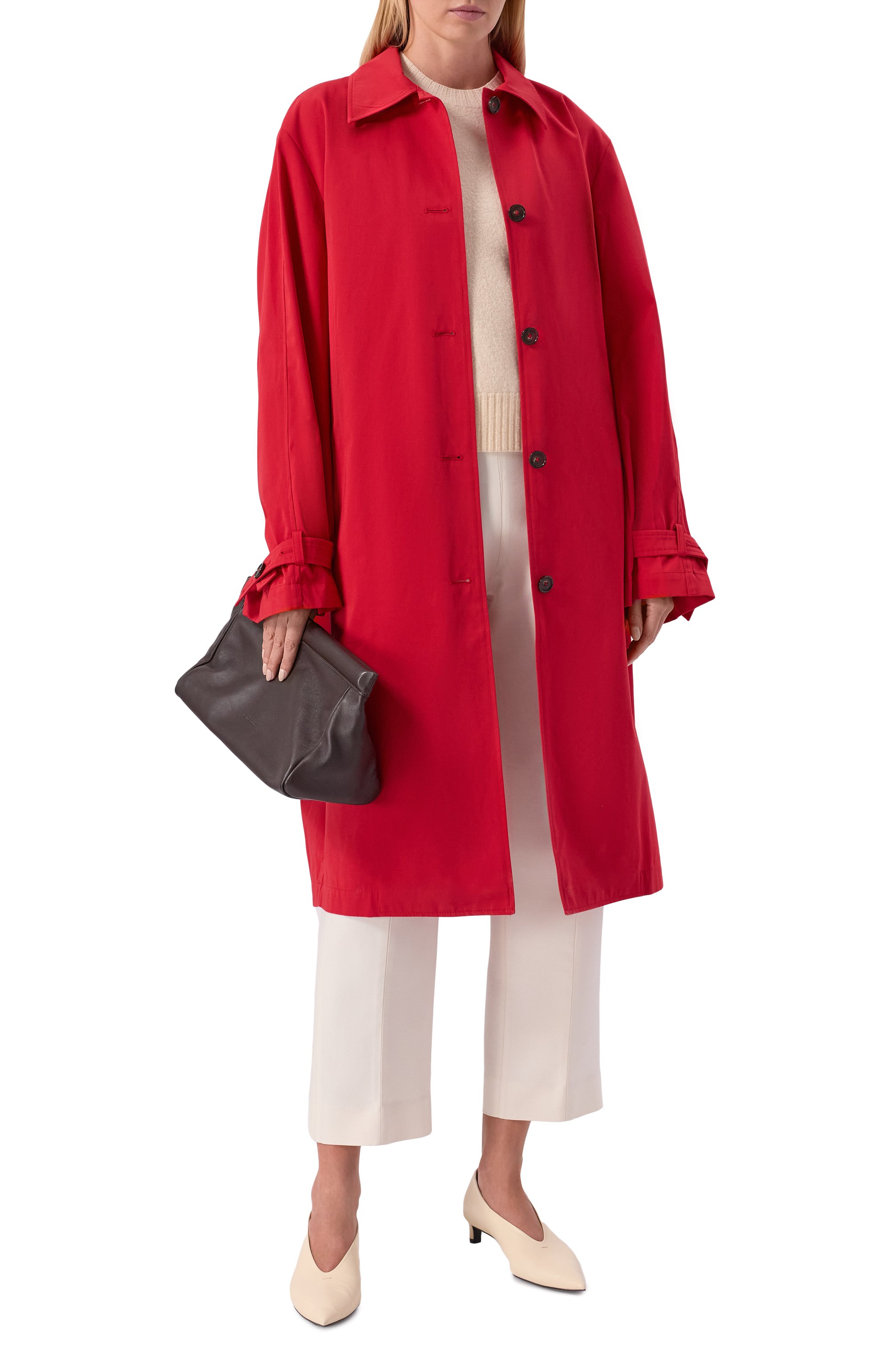 Хлопковый плащ TOTEME красного цвета по цене 154500 руб., арт. 261-WR00307-FB0490, фото 2 Хлопковый плащ TOTEME, арт. 261-WR00307-FB0490, фото 2