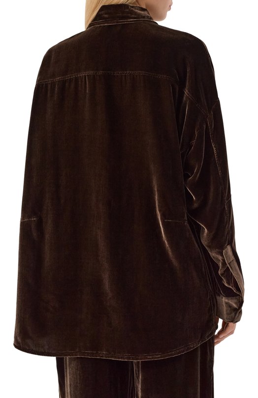 Бархатная рубашка Andrea Ya'aqov 25WVEL23/SILK VISC0SE Коричневый  25WVEL23/SILK VISC0SE Фото 4