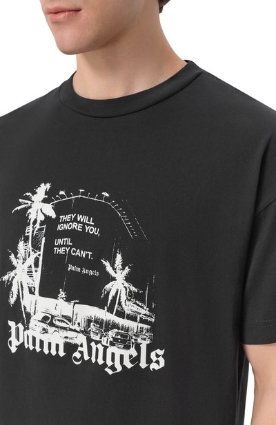 Хлопковая футболка PALM ANGELS, арт. PMAA109S26JER006, фото 5