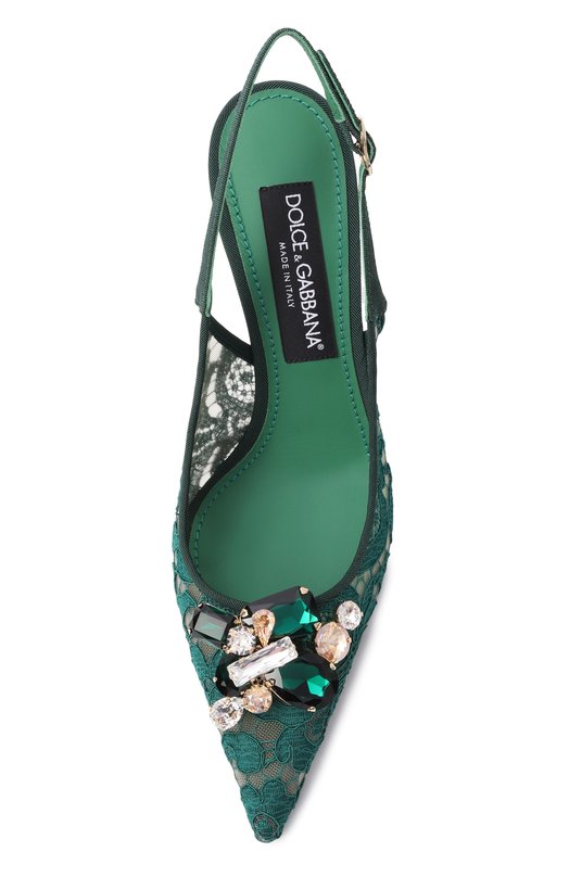 Текстильные туфли Rainbow 90 Dolce & Gabbana CG0712/AQ074 Зелёный  CG0712/AQ074 Фото 6